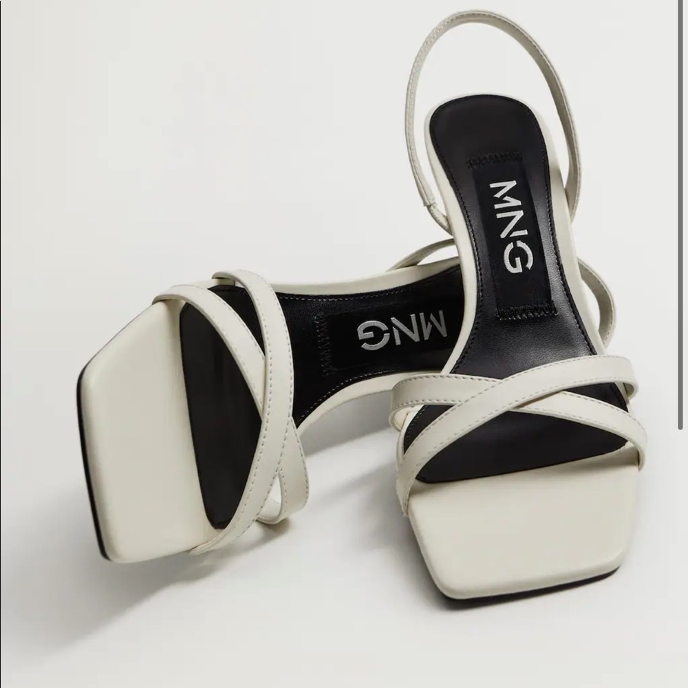 Mango leather heel sandals